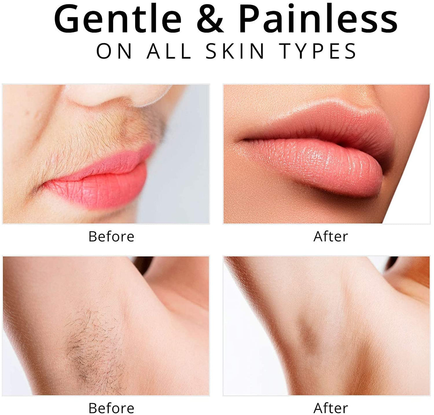 Painless 3-in-1 Rechargeable Facial Hair Remover for Women