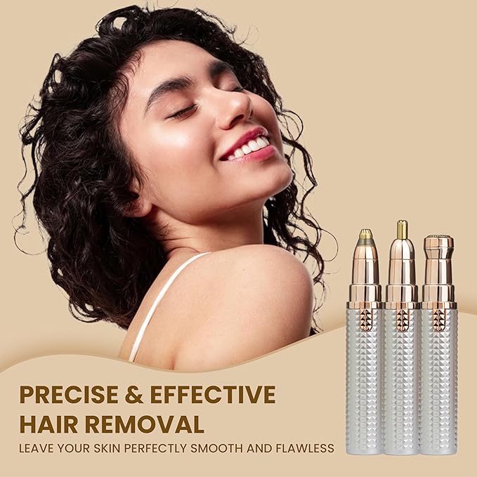 Painless 3-in-1 Rechargeable Facial Hair Remover for Women
