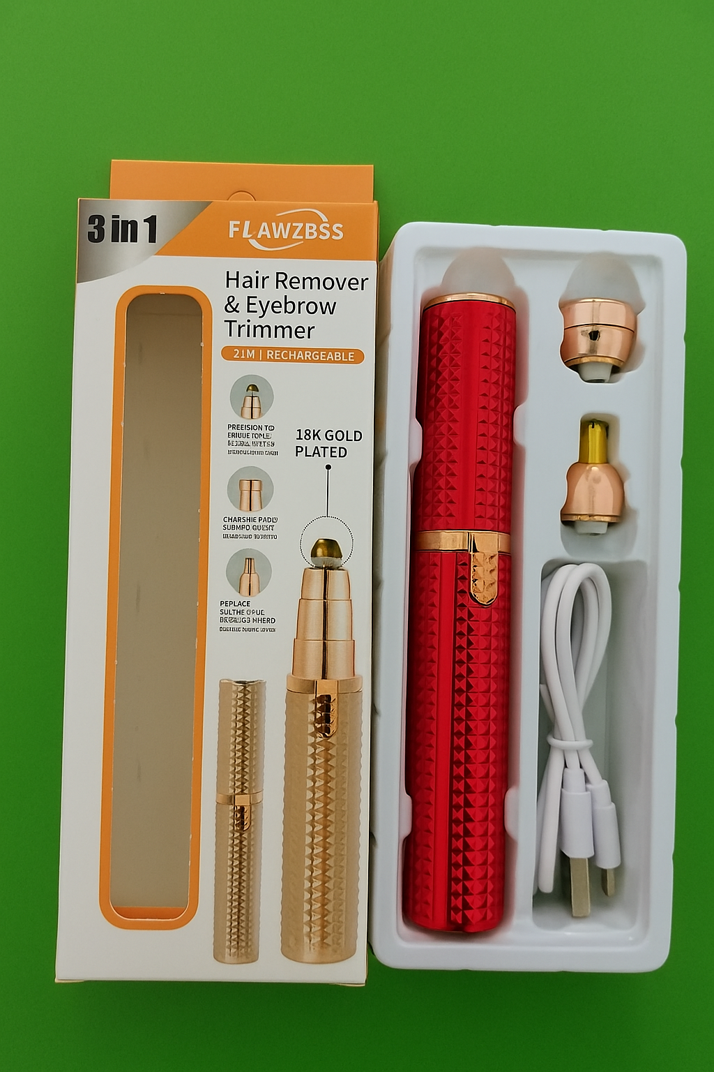 Painless 3-in-1 Rechargeable Facial Hair Remover for Women